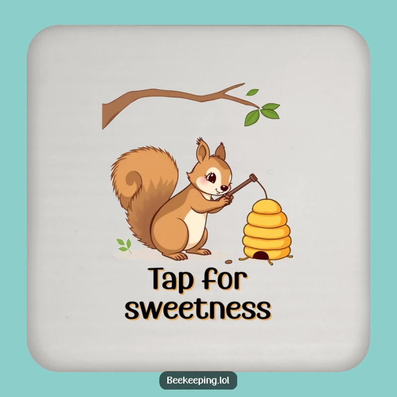 Funny Squirrel Beehive Coaster: Protect Surfaces with Playful Humor