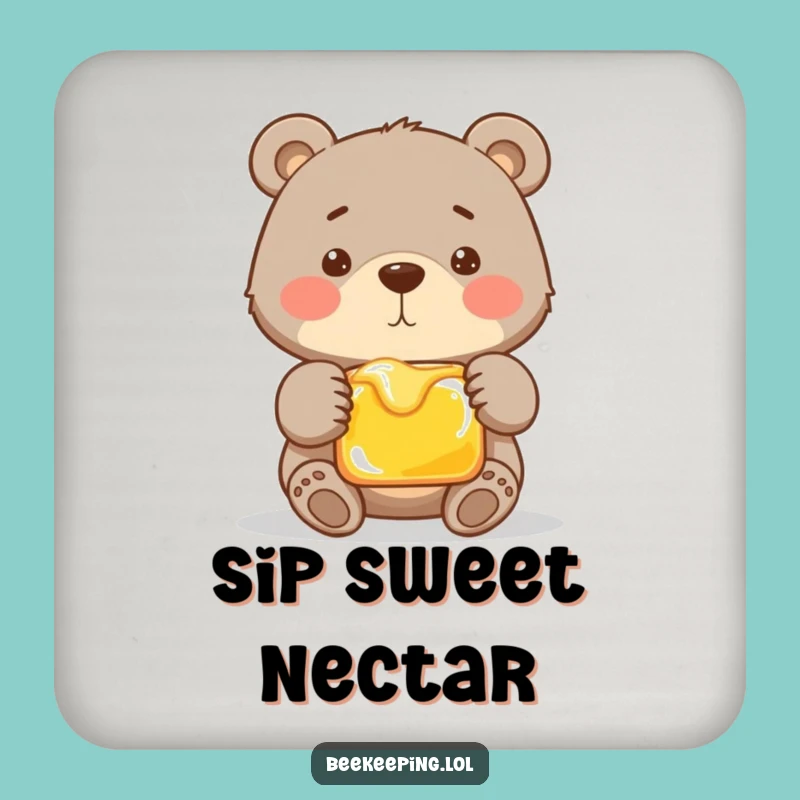 Funny Proud Bear Drink Coaster - Honey Protection - Decor Gift
