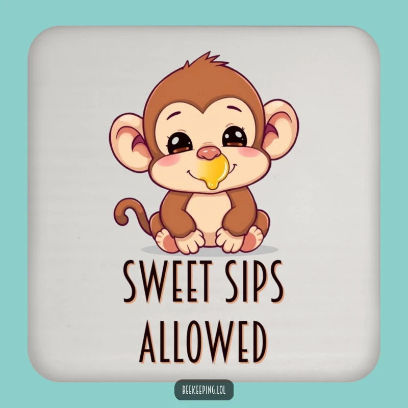 Funny Monkey Honey Nose Coaster Set: Silly Primate Protection, Hilarious Decor