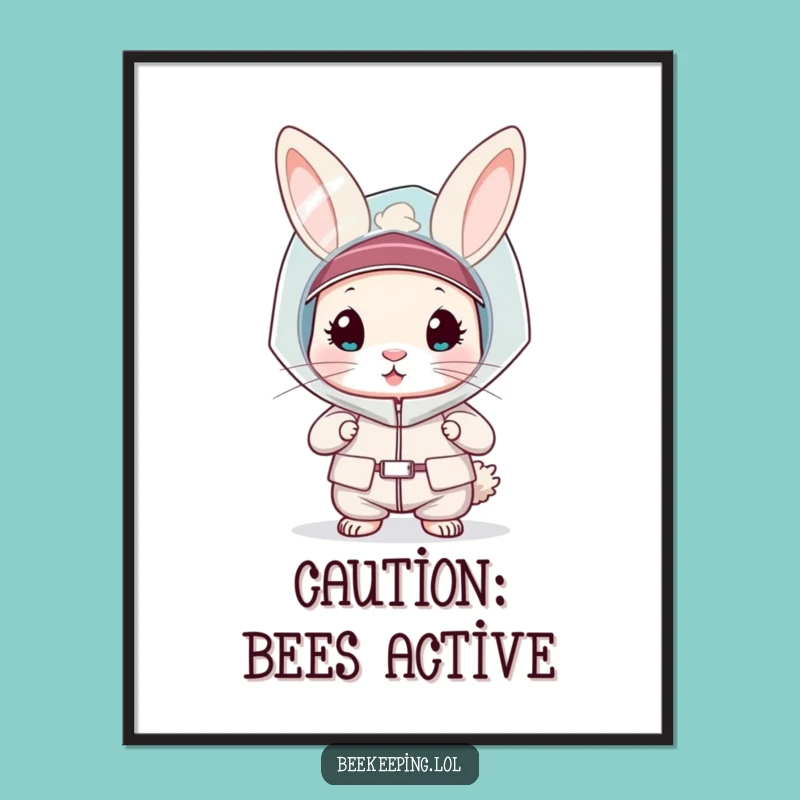 Funny Rabbit Scientist Poster: Wall Art That Supports Pollinators