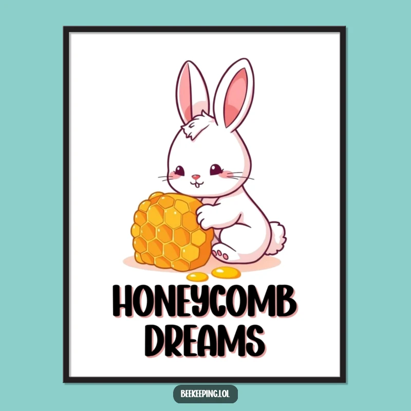 Funny Bunny Honey Curiosity Poster - Adorable Wall Art Gift!