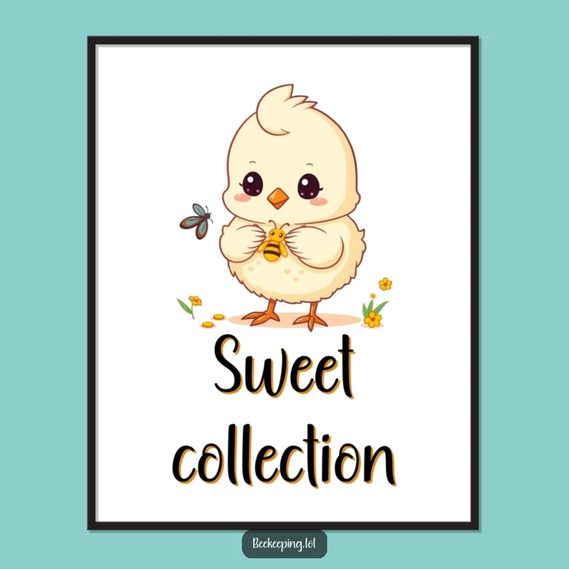 Funny Chick Nectar Poster - Humorous Wall Art, Cute Bird Gift