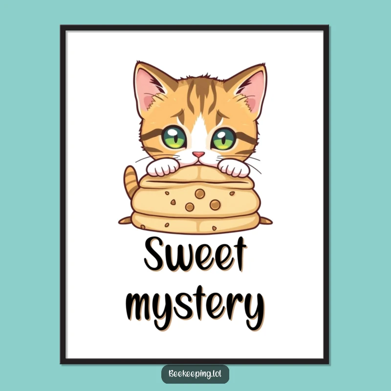Funny Curious Cat Poster - Bring Intrigue and Charm to Your Walls