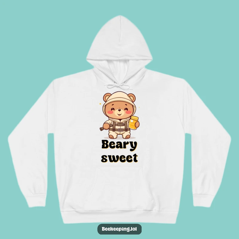 Cozy Funny Bear Beekeeper Hoodie - Warm Hugs and Sweet Honey Vibes