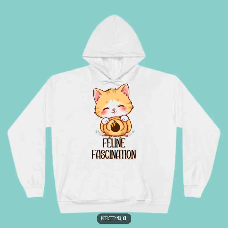 Cozy Funny Cat Hoodie: Giggling Over Bees, Warm & Hilarious Gift