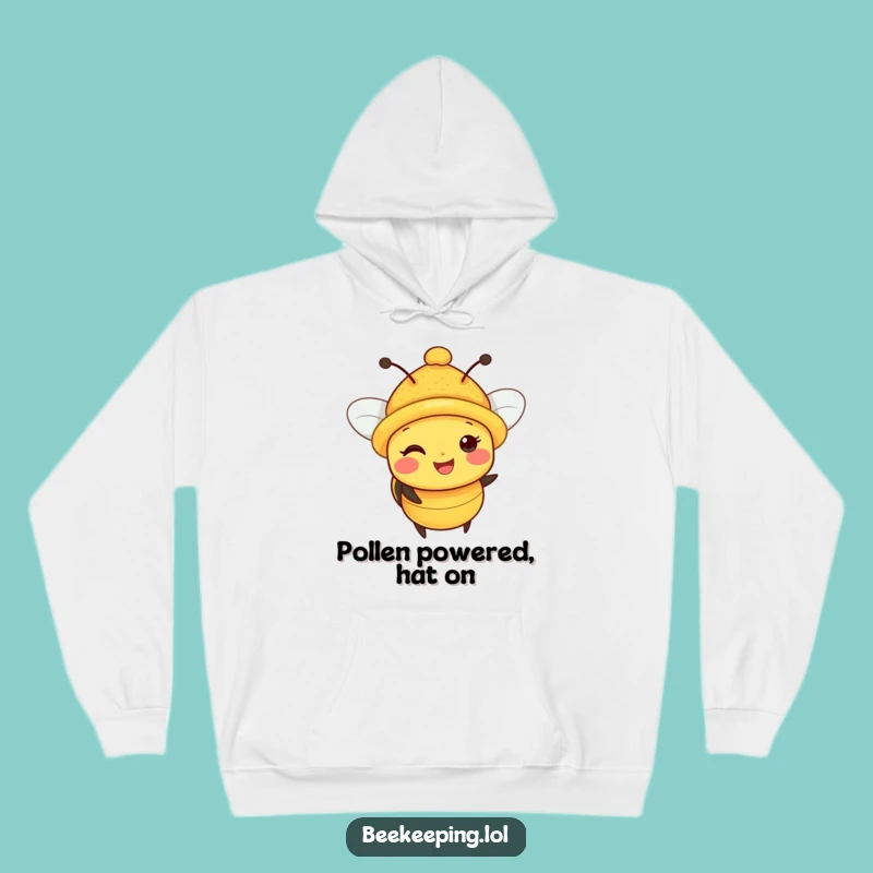 Funny Bee Pollen Hat Hoodie: Cozy Happy Bee Wearing a Hat Gift!