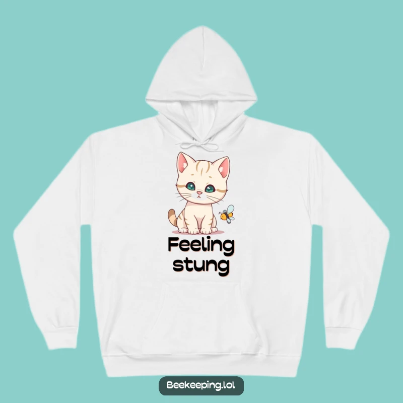 Funny Cat & Bee Hoodie - Cozy Humorous Sweatshirt, Great Gift Idea
