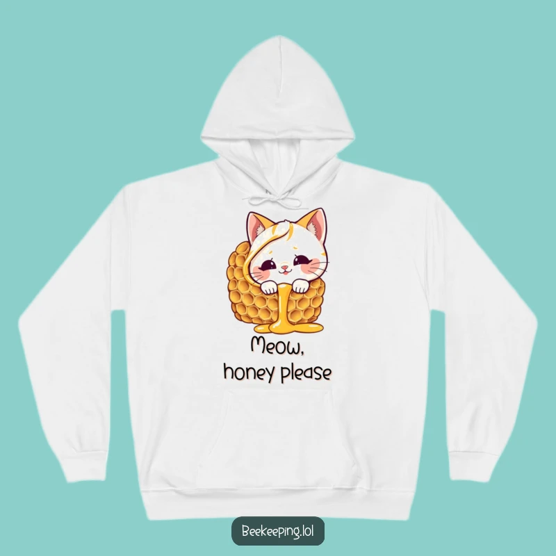 Funny Cat Honeycomb Hoodie - Cozy & Sweet, Ultimate Funny Gift