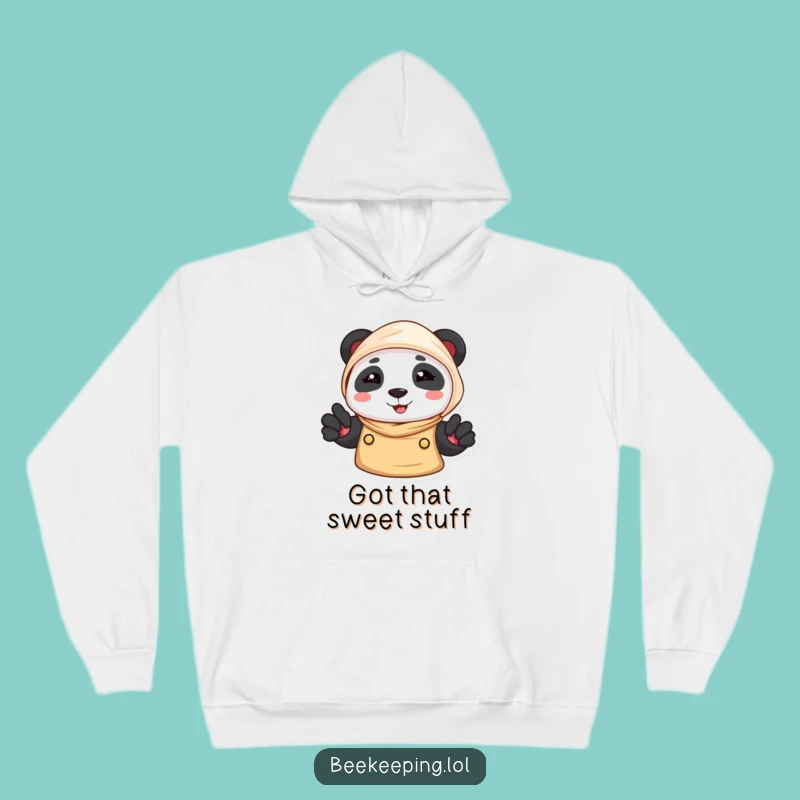 Funny Panda Beekeeper Hoodie: Cozy Bear Sweatshirt for Bee Lovers