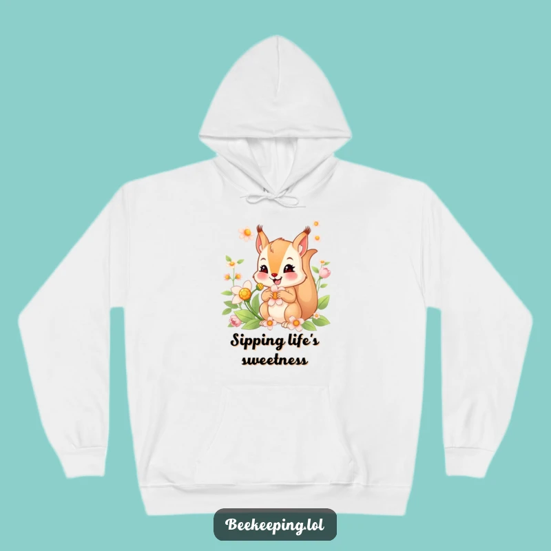 Funny Squirrel Nectar Hoodie: Cozy Smiling Squirrel, Adorable Funny Gift