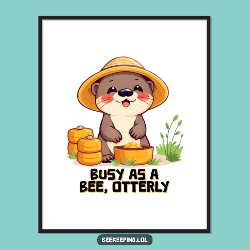 Free Printable Giggling Otter Wall Art - Funny Downloadable Art for Whimsical Home Decor