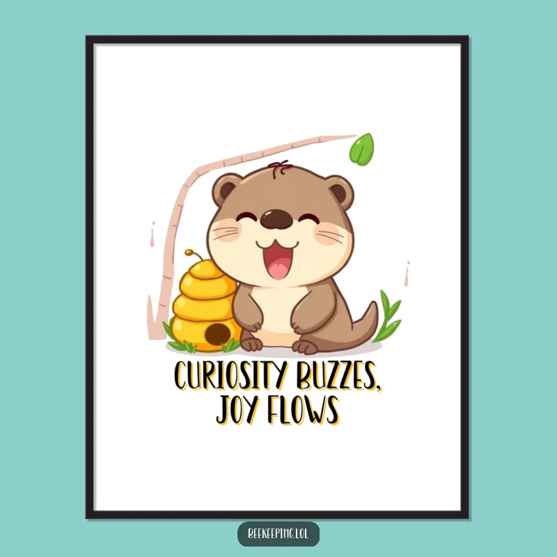 Funny Free Printable Wall Art: Curious Otter Beehive Decor Download!