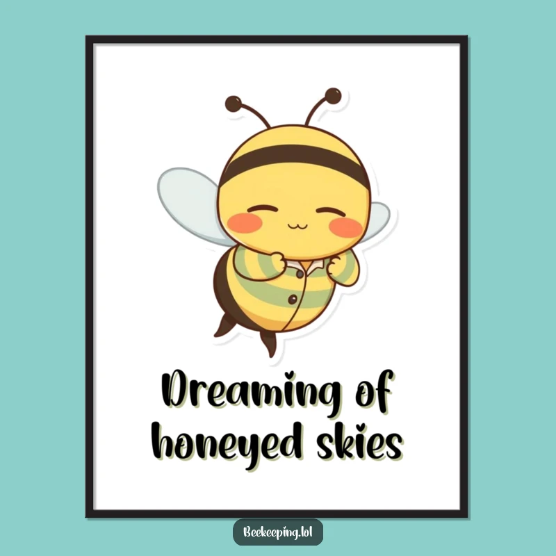 Free Printable Sleepy Bee Art: Funny Pajama Downloadable Decor for Dreamy Rooms
