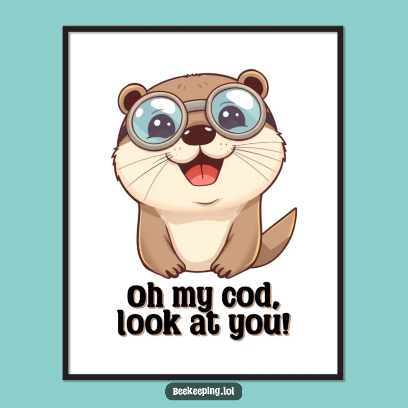 Funny Free Printable Wall Art: Cheerful Otter Goggles Decor - Downloadable Art