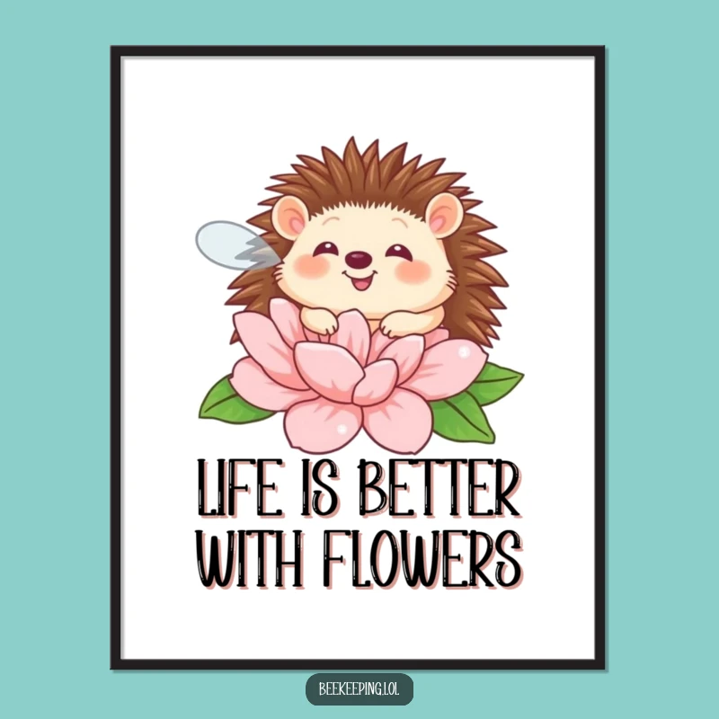 Funny Free Printable Wall Art: Giggling Hedgehog Decor - Downloadable Art