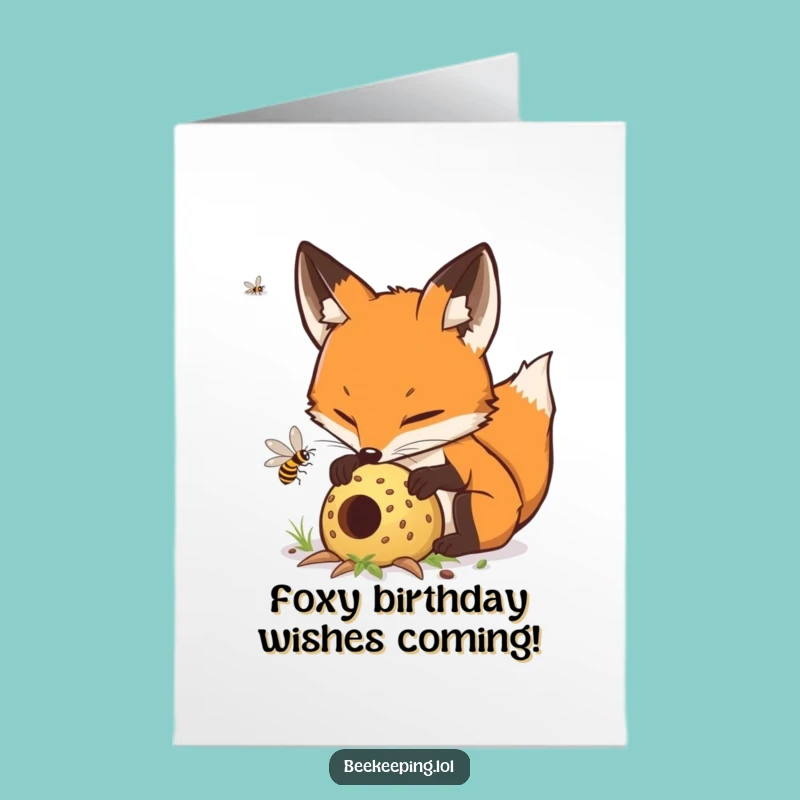 Free Printable Fox Birthday Card - Funny Downloadable Gift for Clever Celebrations