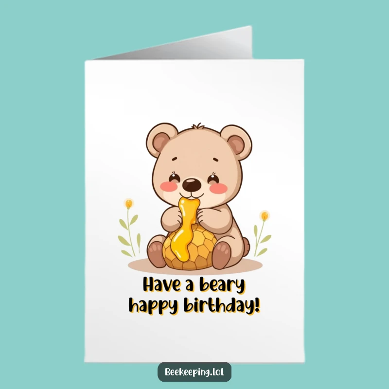 Free Printable Bear Cub Birthday Card - Funny Downloadable Gift for Sweet Celebrations