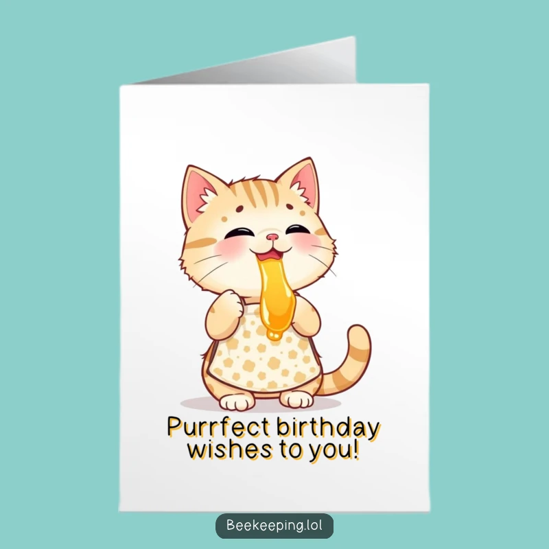 Free Printable Cat Birthday Card - Funny Downloadable Gift for Purrfectly Sweet Parties