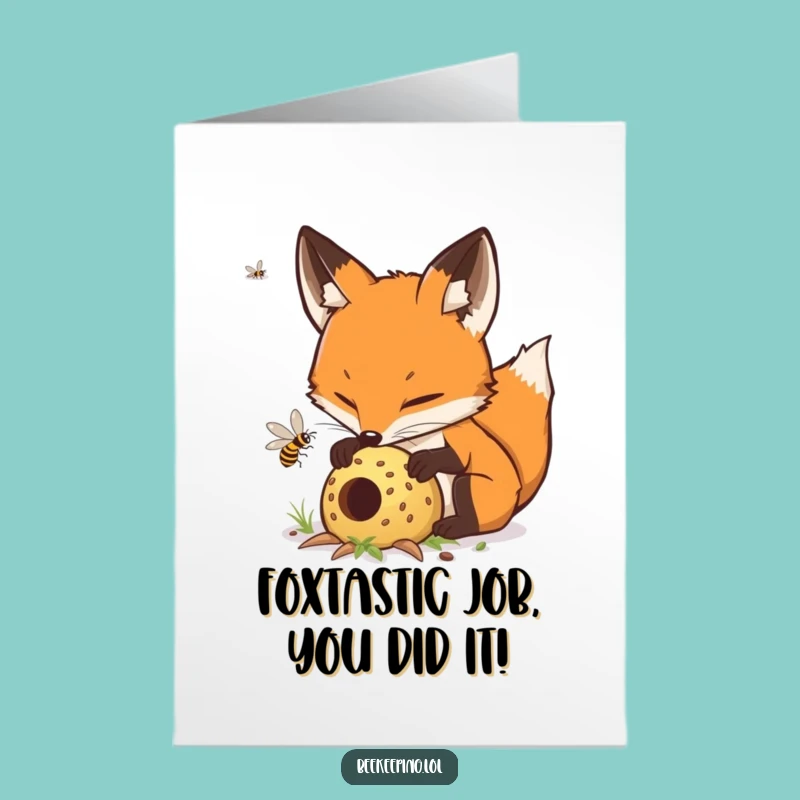 Free Printable Fox Congratulations Card - Funny Downloadable Greeting for Crafty Wins