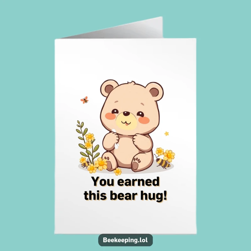 Free Printable Bear Congrats Card - Heartfelt Downloadable Gift for Achievements