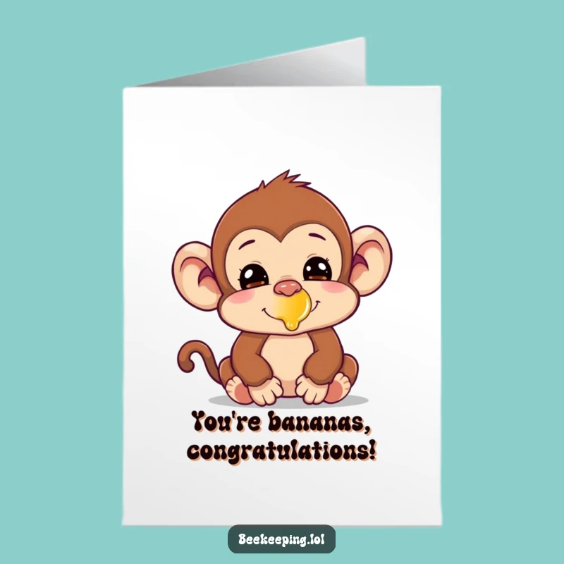 Free Printable Congratulations Card: Silly Monkey Honey Fail - Funny Downloadable