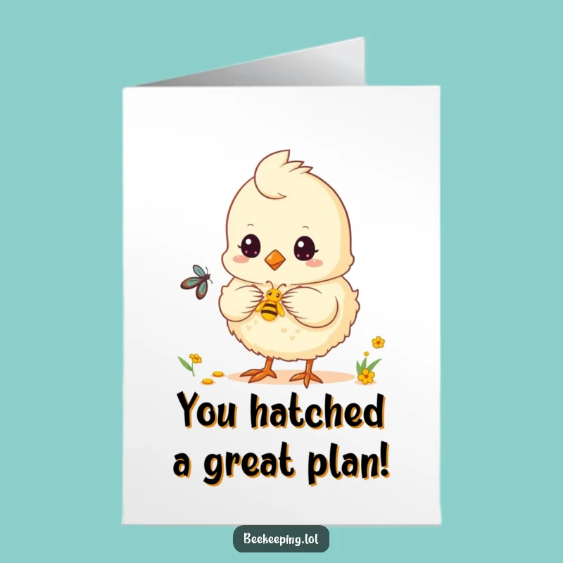 Free Printable Funny Chick Congrats Card: Chick Collects Sweetness
