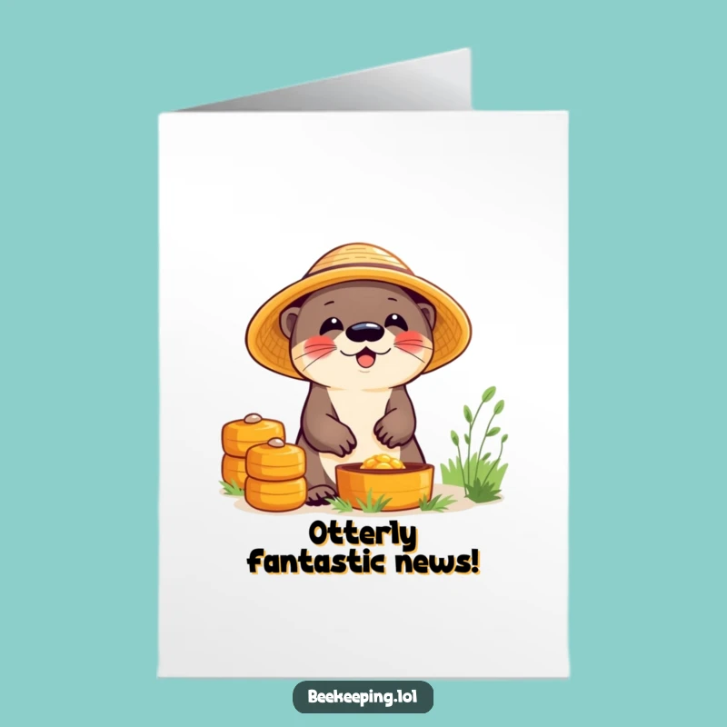 Free Printable Giggling Otter Congrats Card - Hilarious Downloadable Gift for New Beginnings