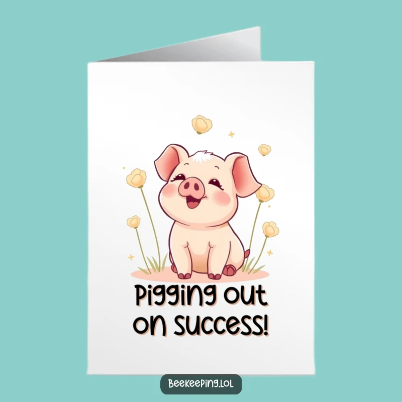 Free Printable Piglet Congrats Card - Cheerful Downloadable Gift for Sweet Success
