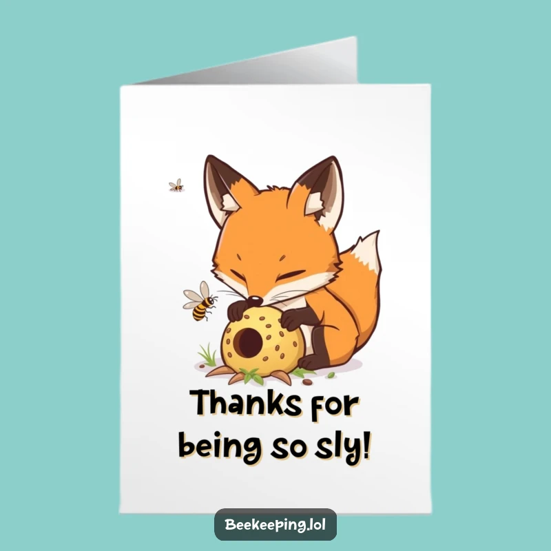 Free Printable Fox Thank You Card - Funny Downloadable Note for Clever Gratitude