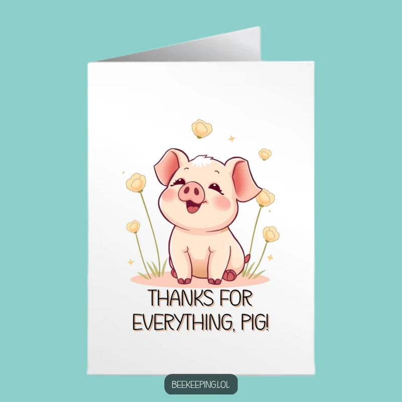 Free Printable Piglet Thank You Card - Sweet Downloadable Gift for Gratitude