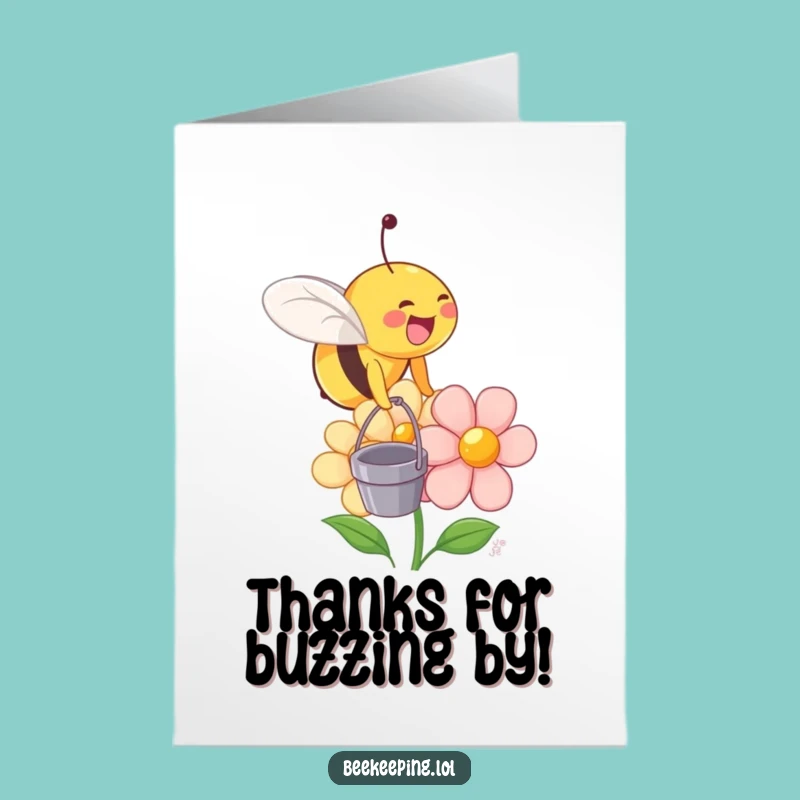 Free Printable Thank You Card: Bee & Flower Humor, DIY Downloadable Gift