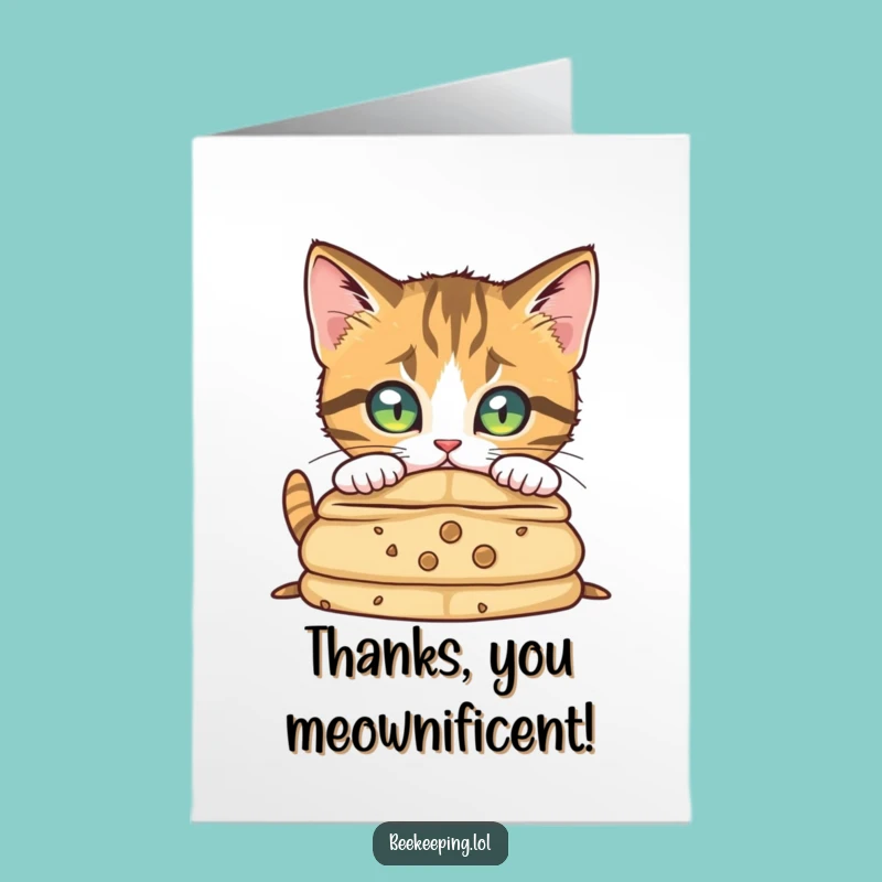 Free Printable Thank You Card: Curious Cat Beekeeper, Hive Appreciation Downloadable Gift