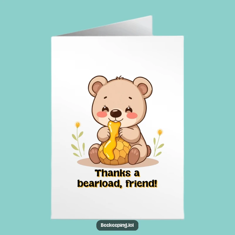 Free Printable Bear Cub Thank You Card - Sweet Downloadable Note for Gratitude