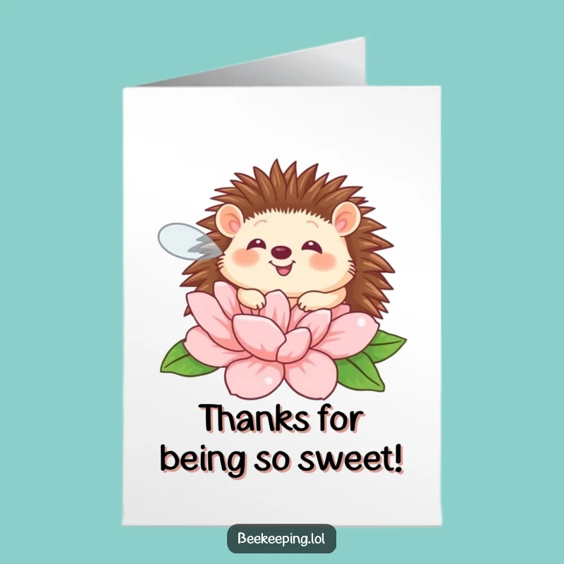 Free Printable Thank You Card: Giggling Hedgehog Thanks - Funny Downloadable