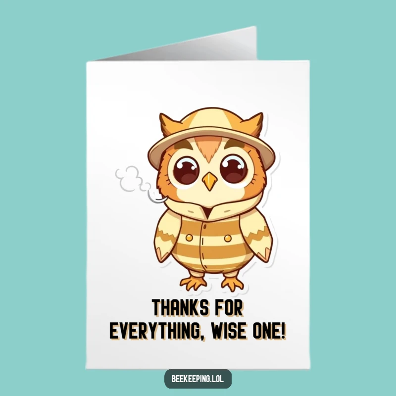 Free Printable Owl Thank You Card - Funny Downloadable Note for Gratitude