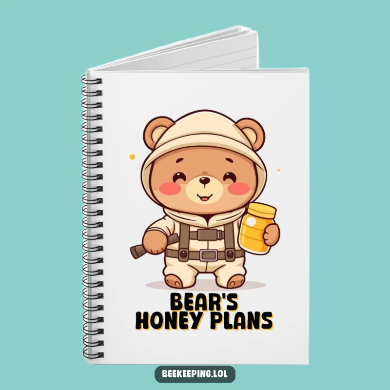 Funny Bear Beekeeper Notebook - Jot Down Sweet Ideas with a Smile