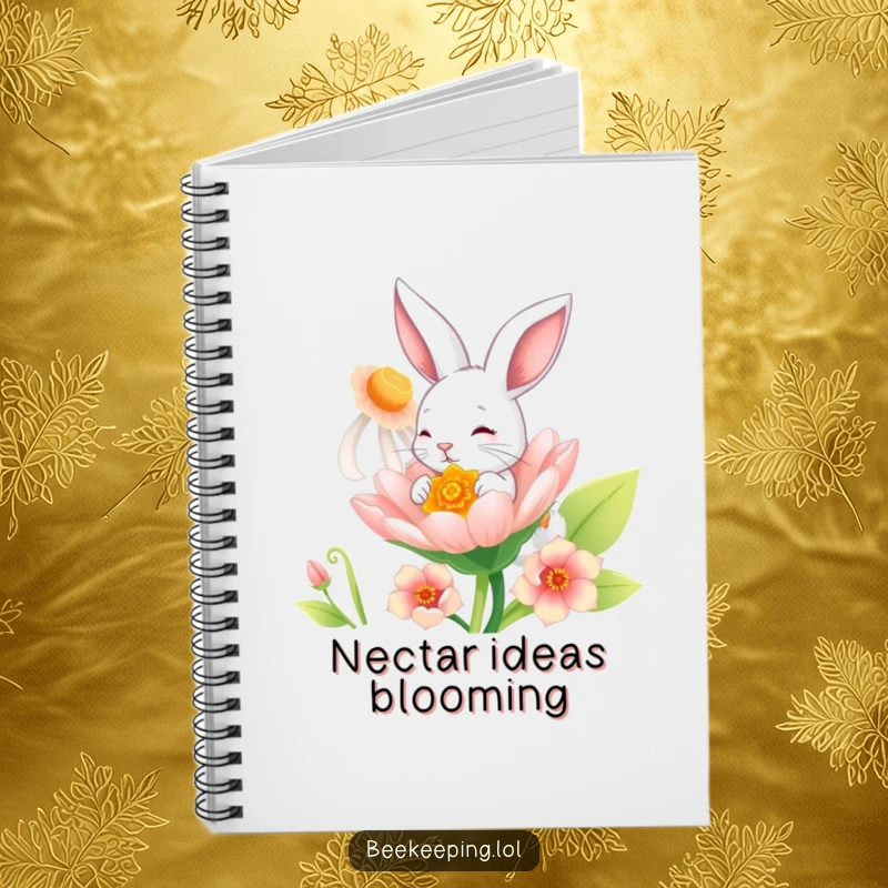 Funny Bunny Notebook: A whimsical bunny enjoying nectar from a giant flower, inspiring your notes and doodles.
