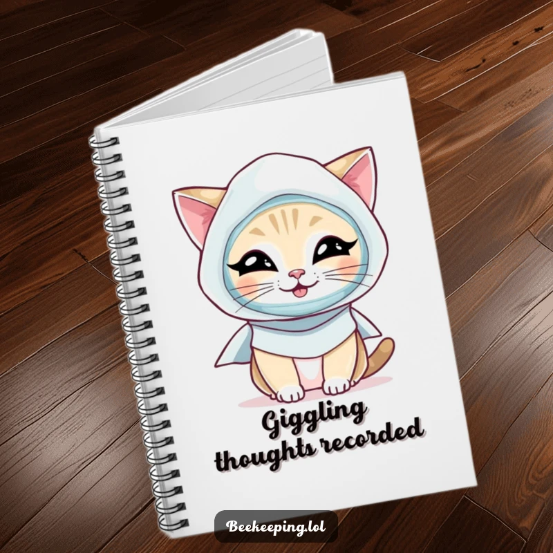 Funny Cat Notebook: A giggling cat in a beekeeper's veil and smock, inspiring your notes and doodles.