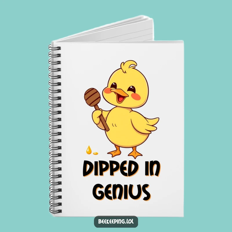Funny Duck Honey Lover Notebook - Delighted Bird Dipping Sweetness Journal, Perfect Gift