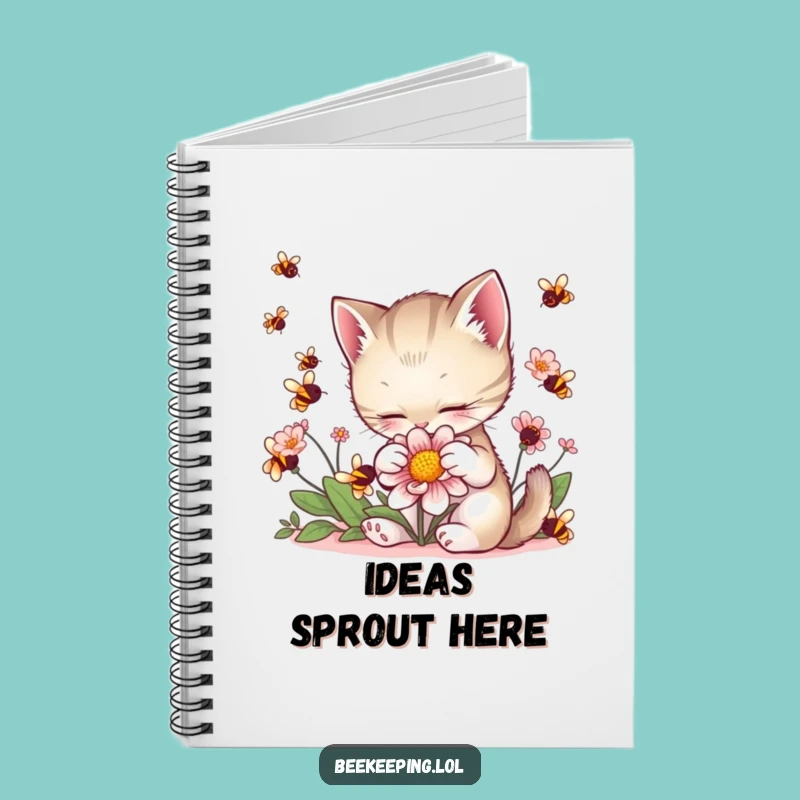 Funny Kitten Petting Flower Notebook: Cute Cat Journal for Daily Notes
