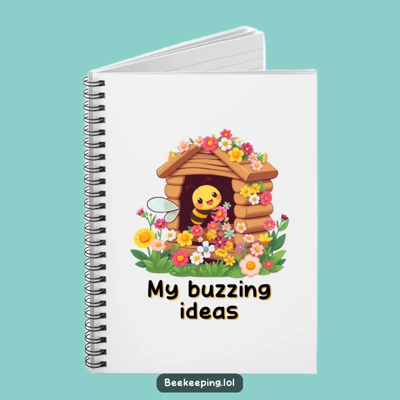 Funny Notebook: Busy Bee Flower Hive - Journal Gift Idea