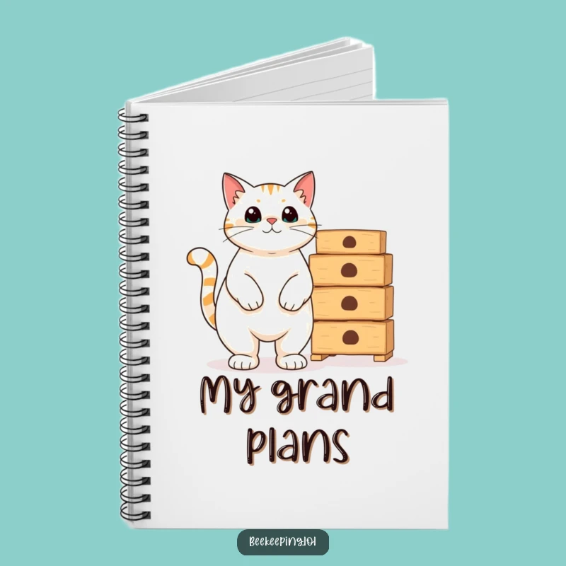 Funny Cat Beekeeper Notebook: Proud Feline Journal, Empty Hives Humor, Gift