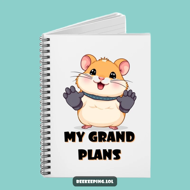 Funny Hamster Work Notebook - Tiny Gloves Journal - Gift for Students