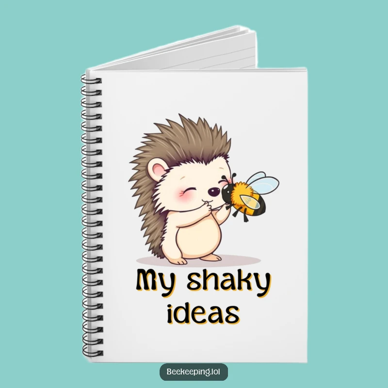 Funny Hedgehog Bee Brush Notebook: Jot Down Gentle Ideas - Gift!