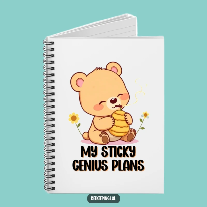 Funny Bear Cub Smoking Beehive Notebook: Jot Down Ideas with a Chill Vibe, A Cool Funny Gift!