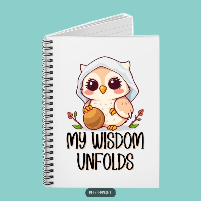 Funny Owl Beekeeper Notebook: Journal with Smiling Owl in Veil, Perfect Gift for Note-Takers