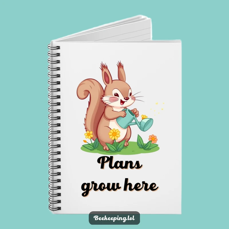Funny Squirrel Watering Flower Notebook: Whimsical Journal for Garden Lovers