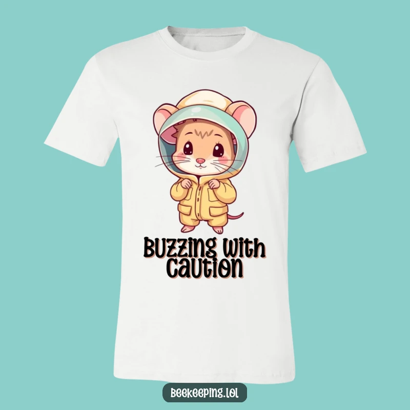 Funny Shy Mouse Beekeeping T-Shirt: Cute Rodent T-Shirt, Hilarious Animal Graphic Tee