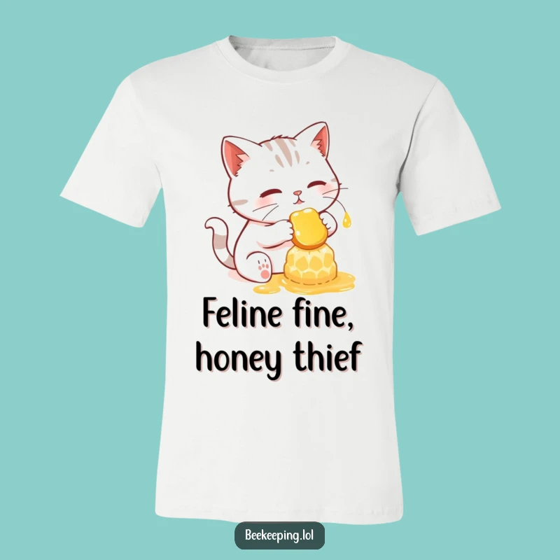Funny Cat Honey Comb T-Shirt: Determined Feline Tee Gift for Cat Fans