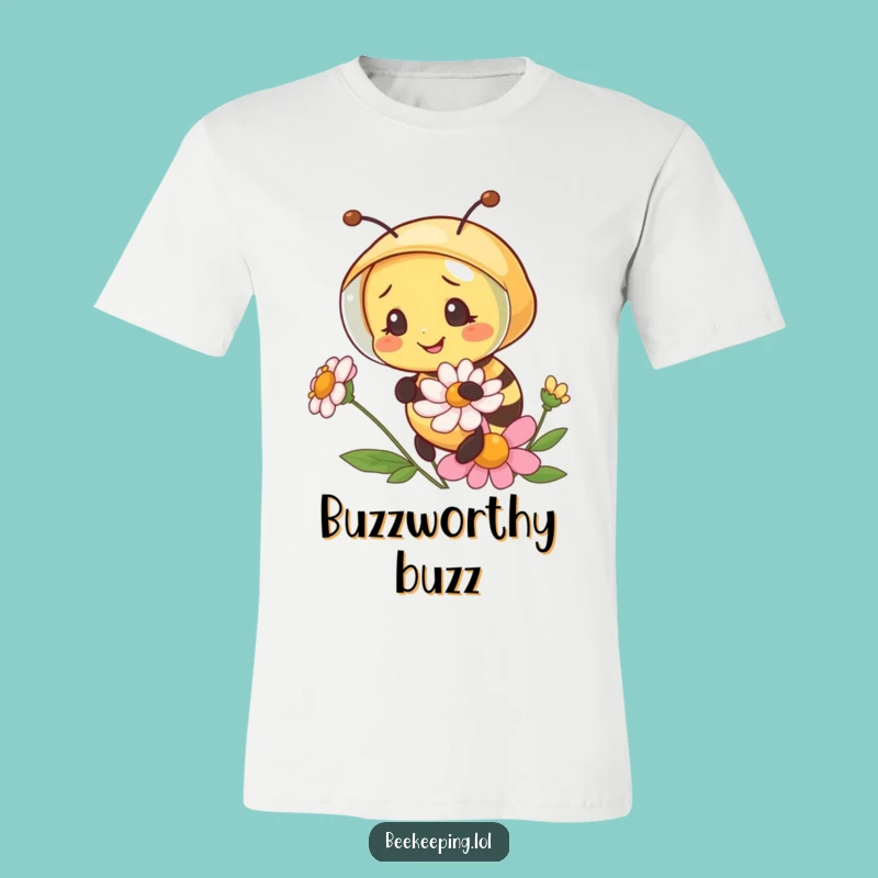 Funny Bee Beekeeper Veil T-Shirt - Cute Flower Examining Tee, Perfect Humorous Gift
